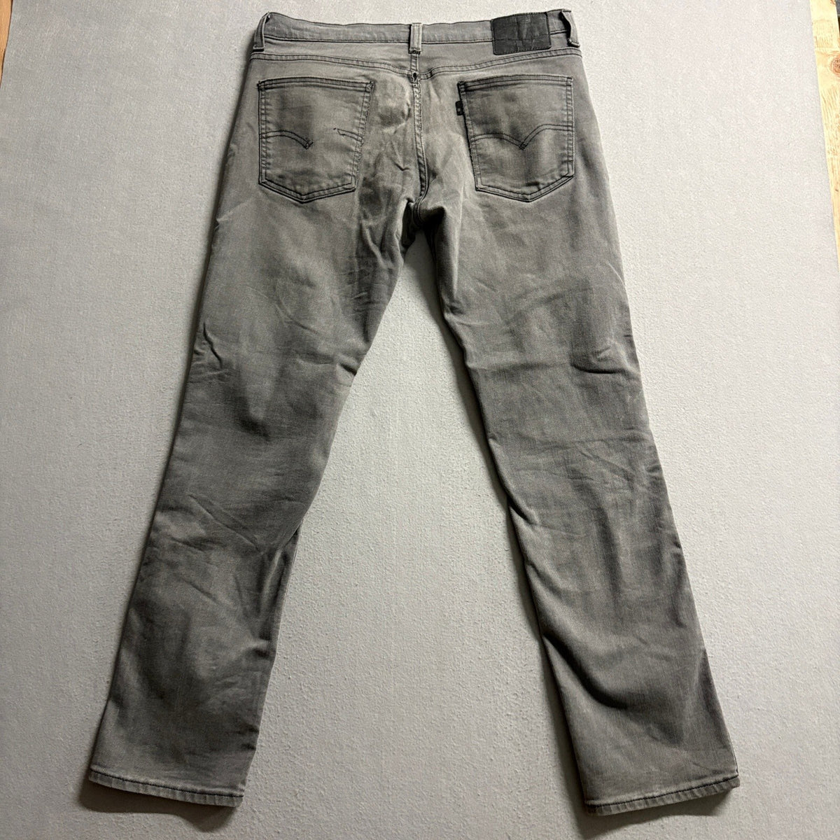 Levi's Mens Gray Denim Jeans Size 34x32 W34 L32 Straight Leg Stretch Cotton