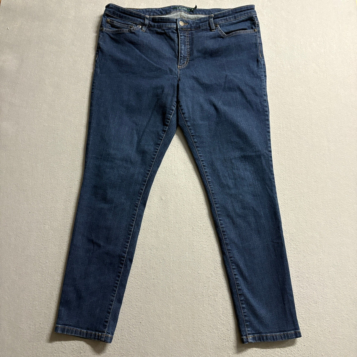 Lauren Ralph Lauren Jeans Womens 16 Blue Denim Stretch Skinny Leg Pants