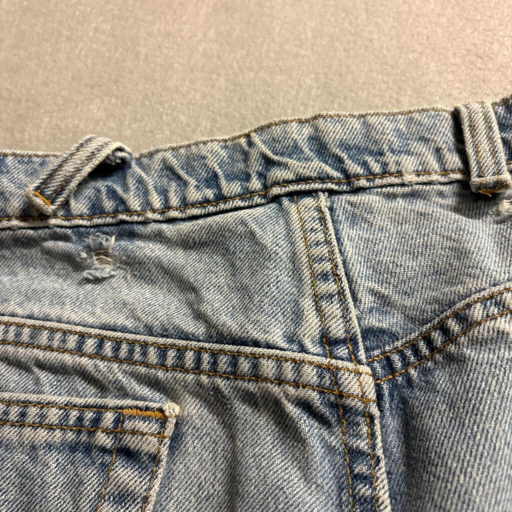 Vintage Levis 545 Orange Tab Jeans Mens 44x32 Made in USA Loose Fit Light Wash