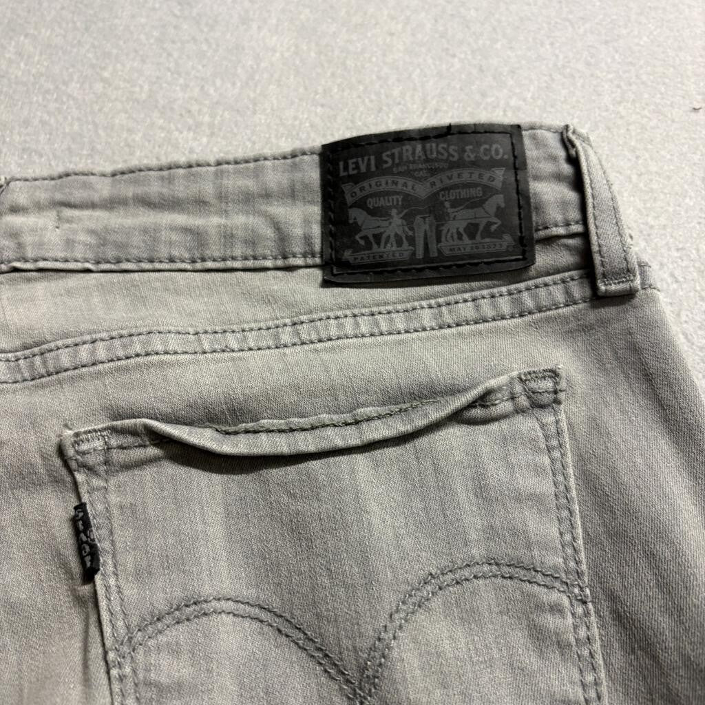 Levis 711 Skinny Jeans Womens 31 Gray Denim Stretch Mid Rise Pants W31 L30