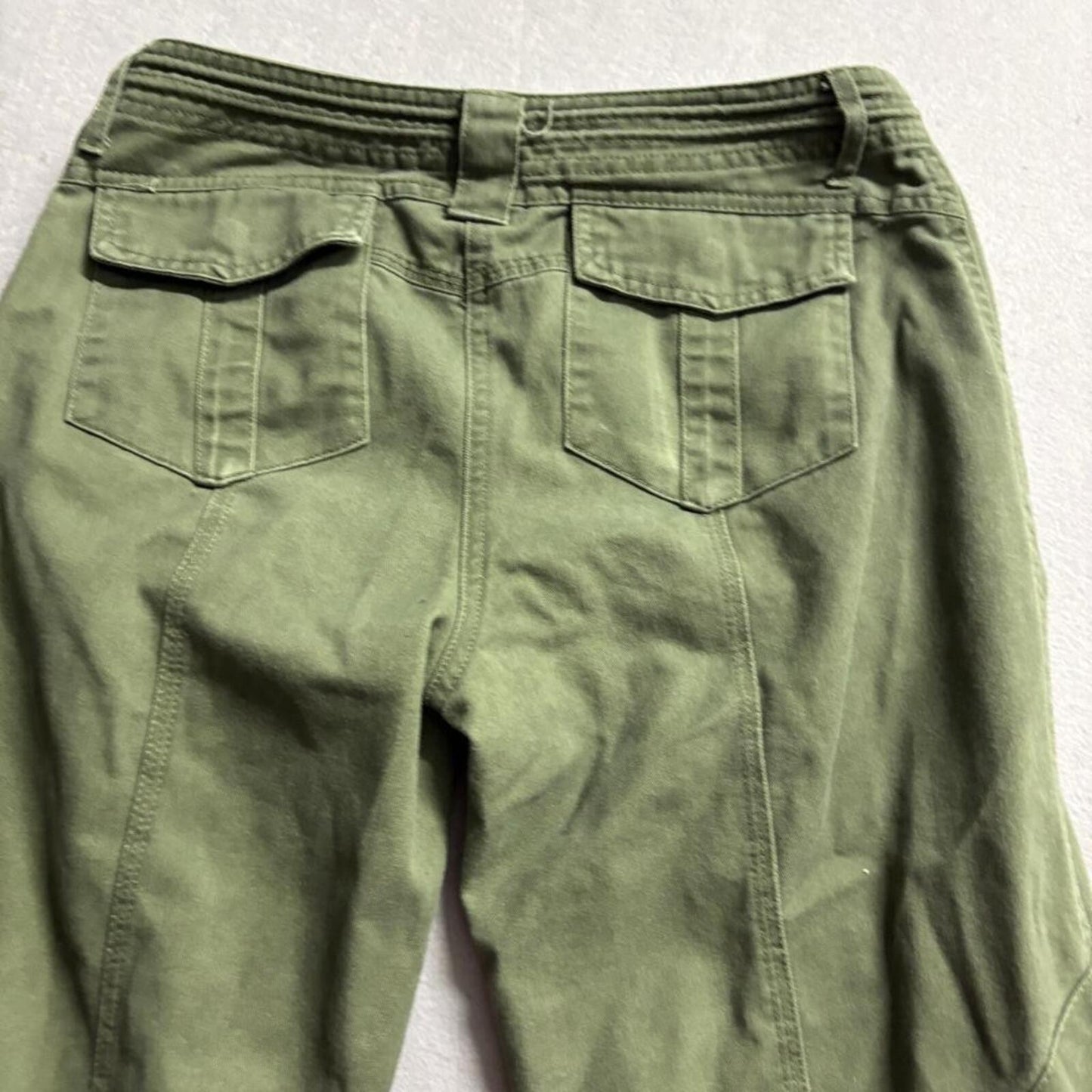 Brandy Melville Cargo Pants Womens Small Green Cotton Blend Utility Y2K Low Rise
