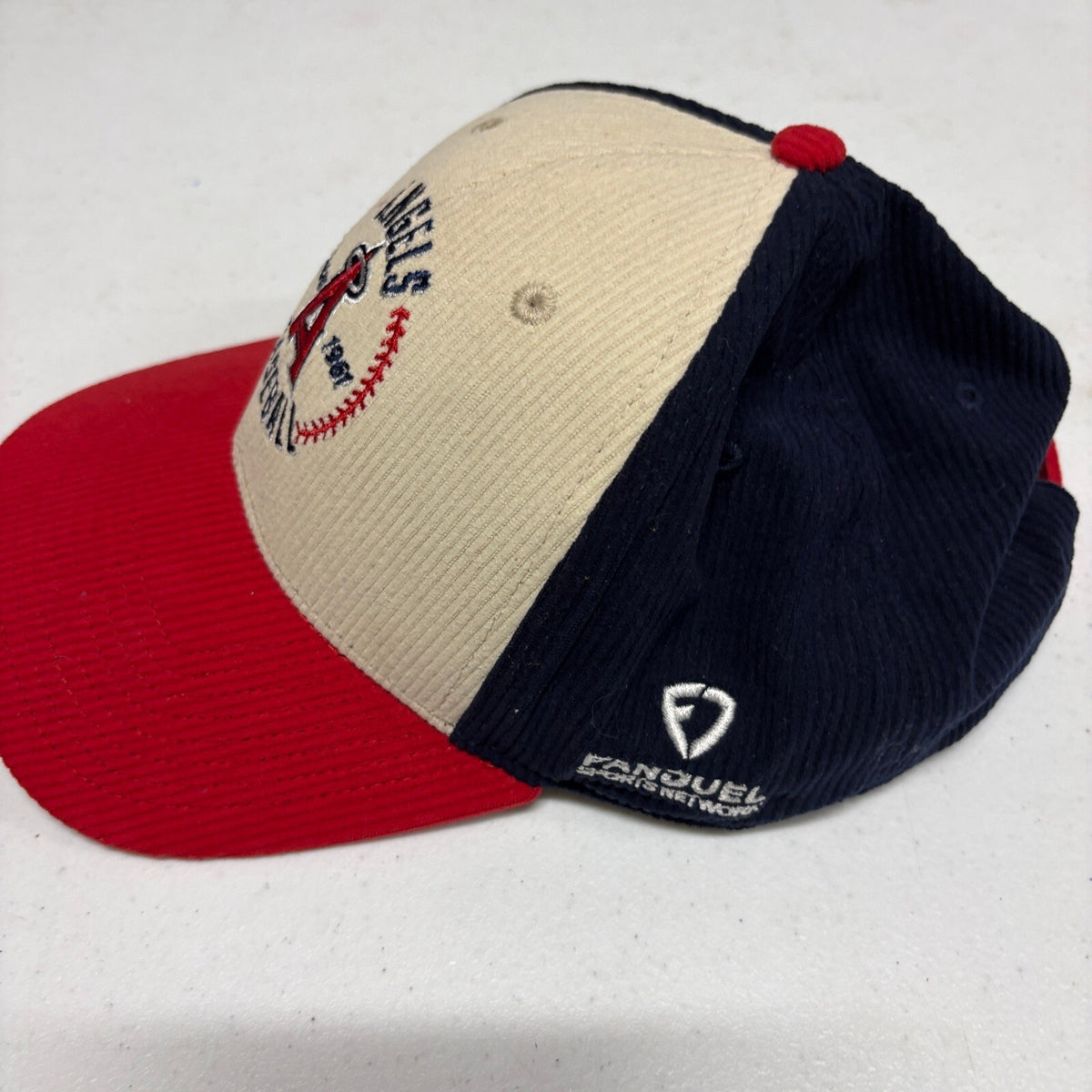 Los Angeles Angels Corduroy Hat FanDuel Sports Network Strapback Cap MLB