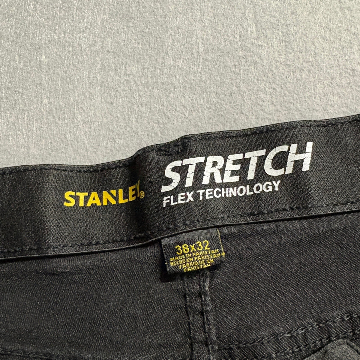 Stanley Flex Technology Mens Jeans 38x32 Black Stretch Denim Straight Leg