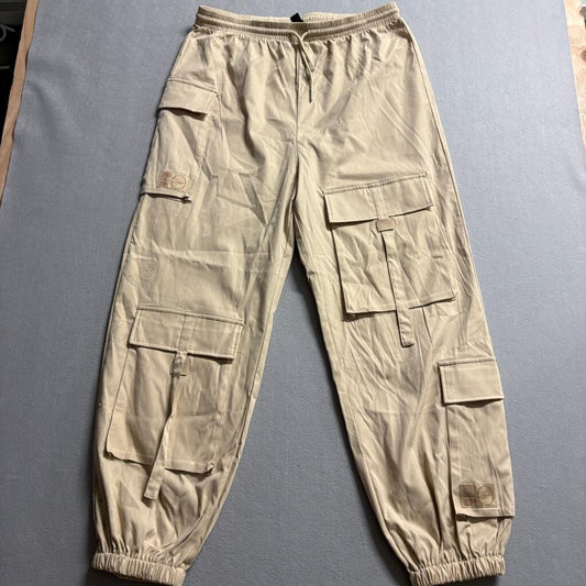 PrettyLittleThing Shape Cargo Pants Womens US 14 Beige Elastic Waist Jogger