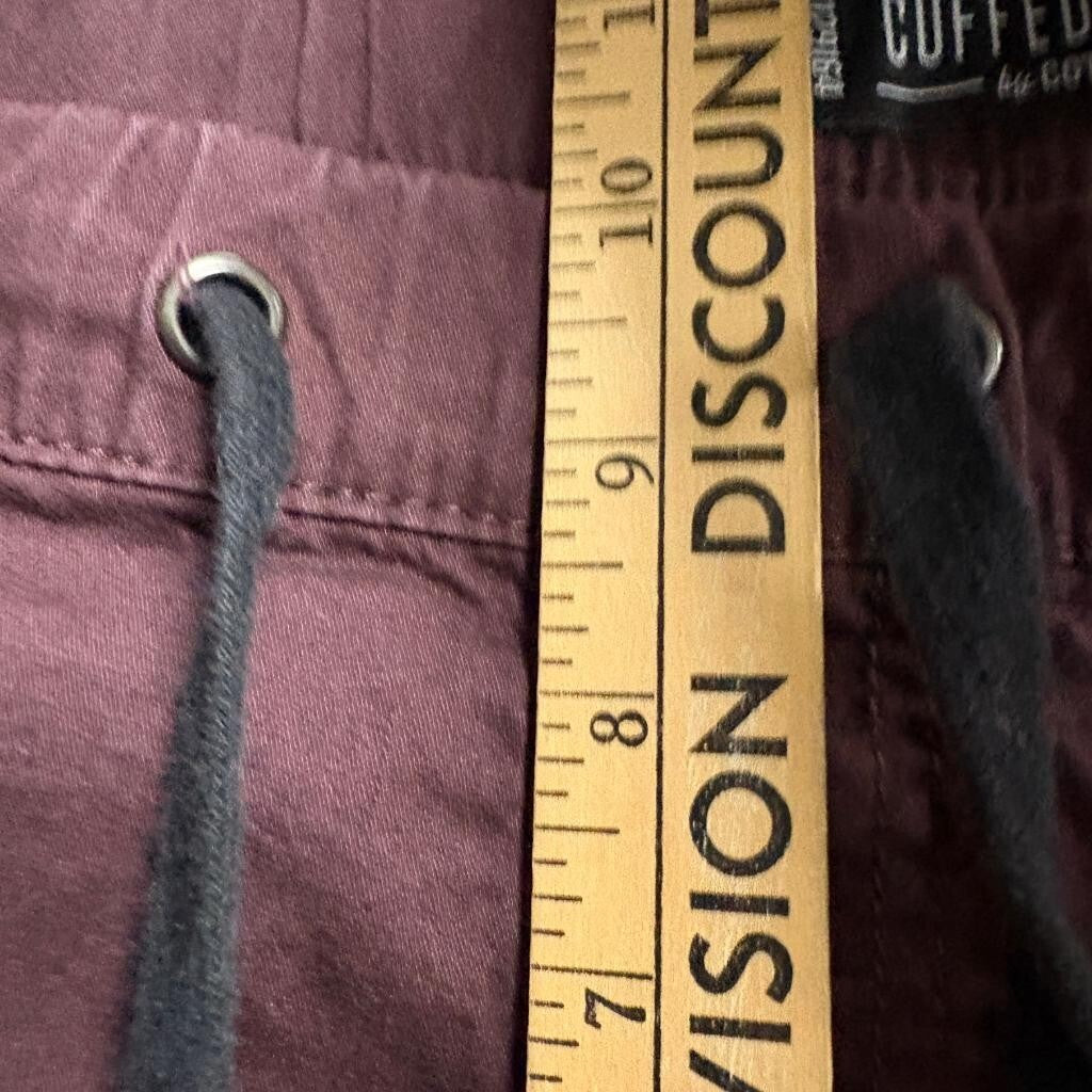 Cotton On The Cuffed Chino Pants Mens 34 Burgundy Maroon Joggers Stretch