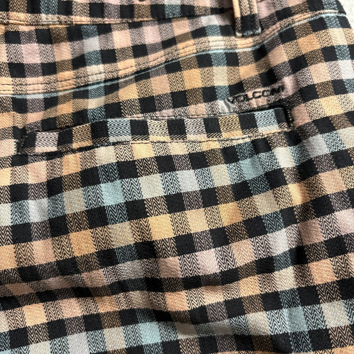 Volcom Plaid Trousers Womens Size 27 Multicolor Gingham Straight Leg Ankle Pants