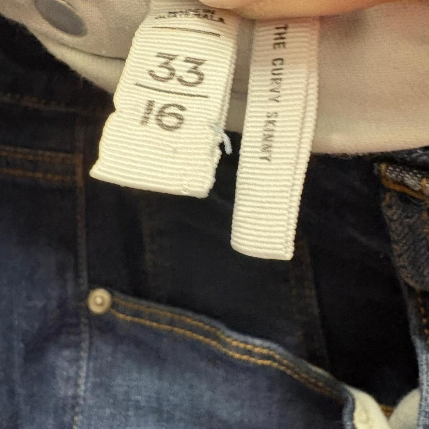 LOFT The Curvy Skinny Jeans Womens Size 16 33 Dark Wash Denim Stretch Blue
