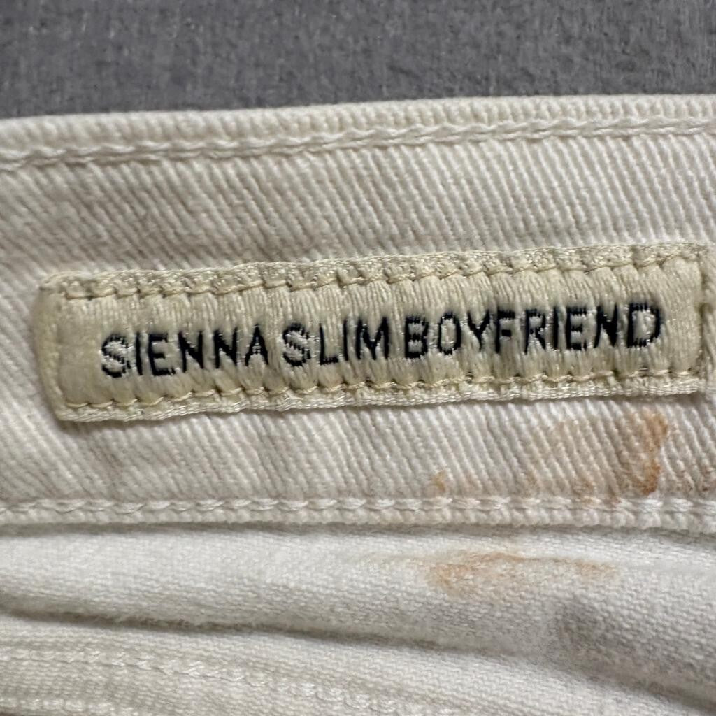 Lucky Brand Sienna Slim Boyfriend Jeans Womens 2 26 White Distressed Ripped