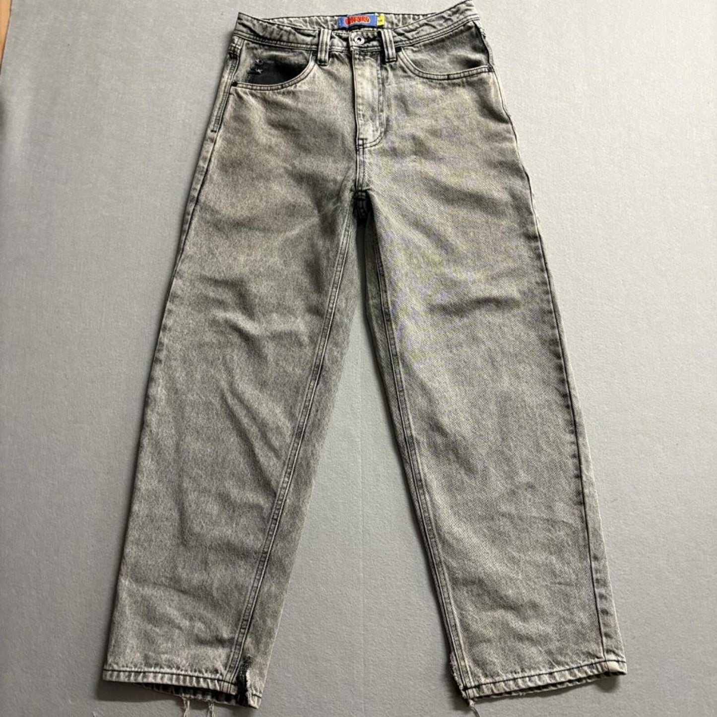 Empyre Relaxed Fit Jeans Mens 28 Gray Acid Wash Denim Skater Y2K Grunge