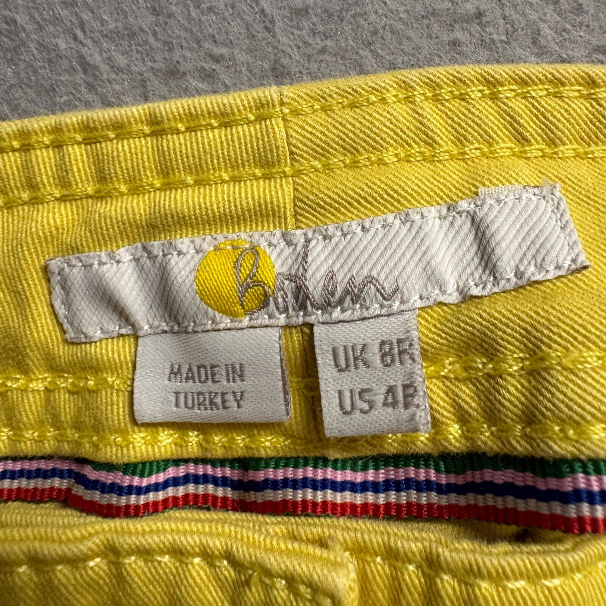 Boden Womens Yellow Straight Leg Pants Size US 4P Petite Utility Pockets Stretch