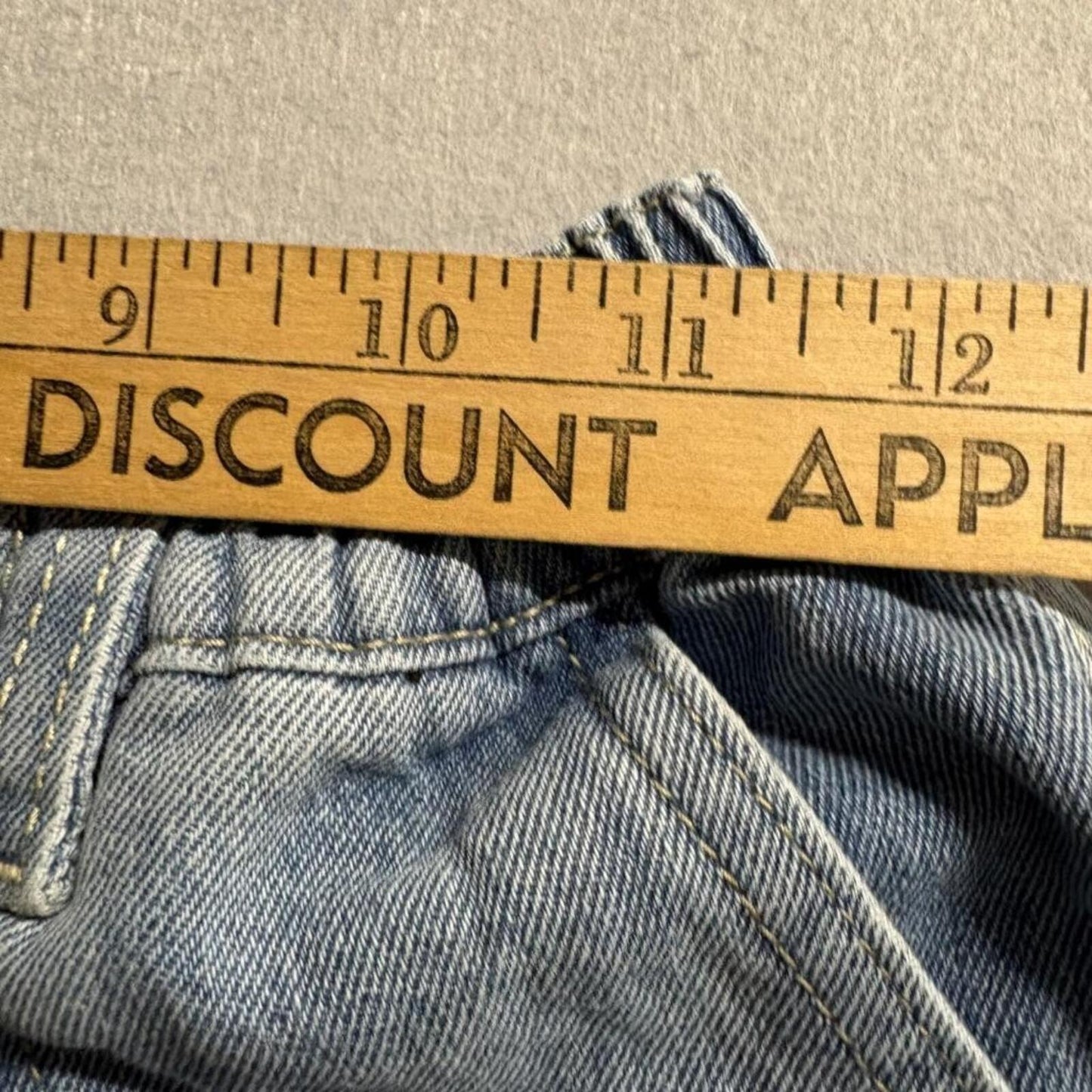Simple Society Cargo Jeans Womens M Medium Blue Denim Elastic Waist Wide Leg
