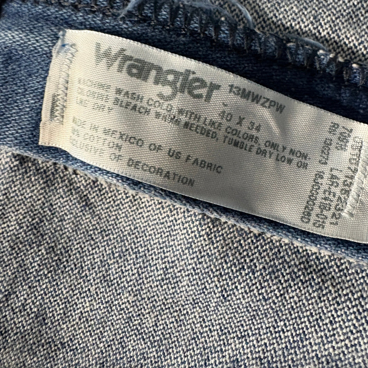 Wrangler 13MWZPW Cowboy Cut Original Fit Jeans Mens 40x34 Blue Denim Heavyweight