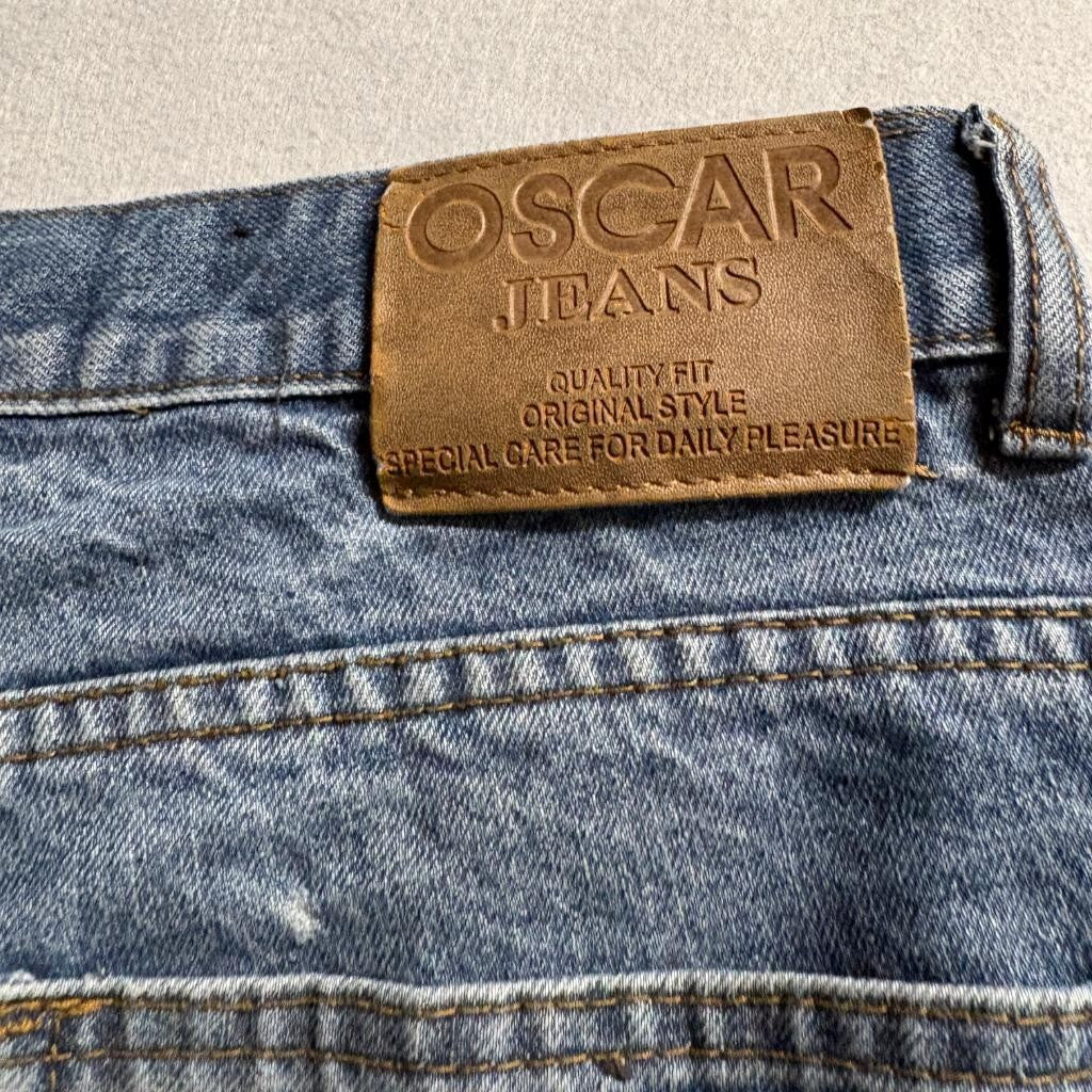 Oscar Jeans Selected Mens 36x30 Blue Denim Straight Leg 100% Cotton Jeans