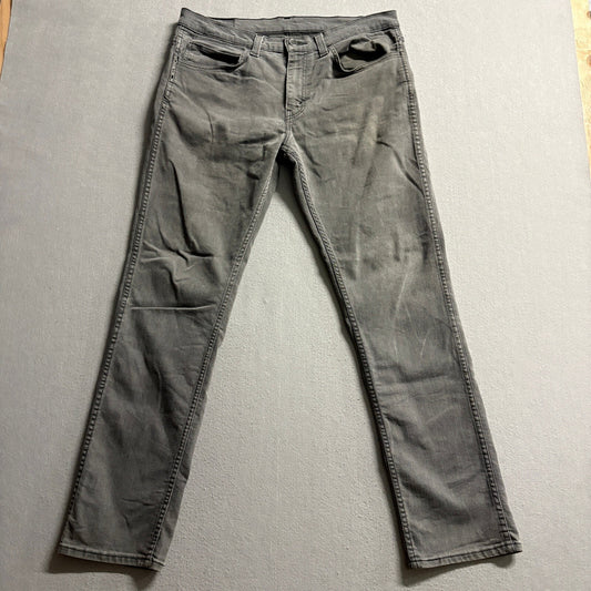 Levi's Mens Gray Denim Jeans Size 34x32 W34 L32 Straight Leg Stretch Cotton