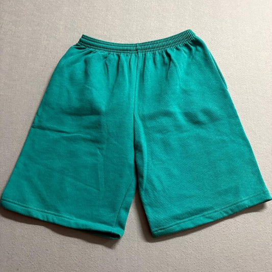 Vintage JE Morgan Sweat Shorts Mens Large Teal Green Fleece Drawstring Made in
