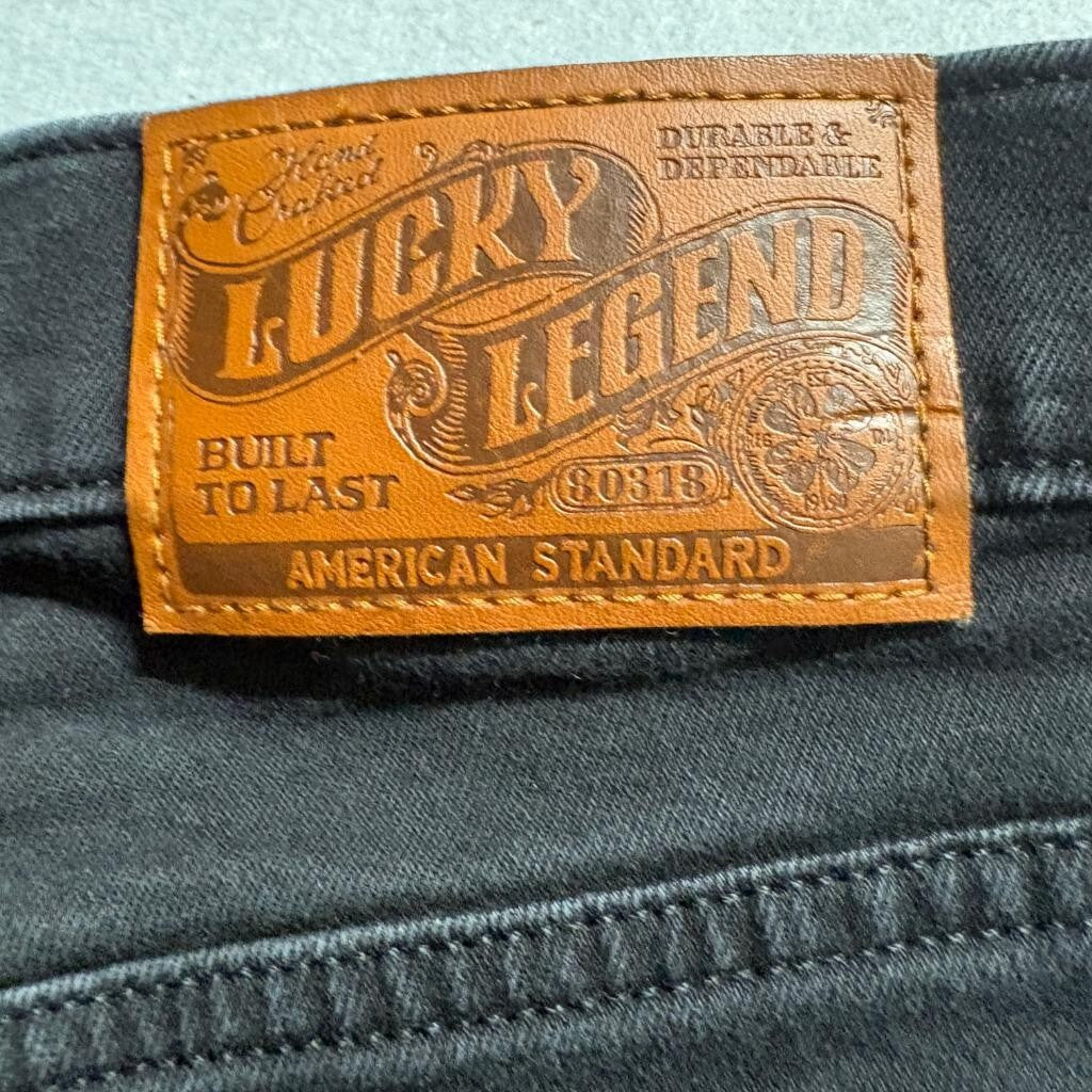 Lucky Brand Stevie High Rise Flare Jeans Womens 6/28R Black Studded Denim