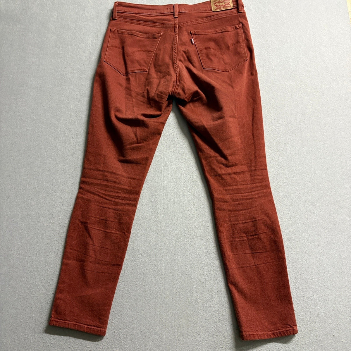 Levis 311 Shaping Skinny Jeans Womens Size 29 W29 L30 Rust Red Button Fly Denim