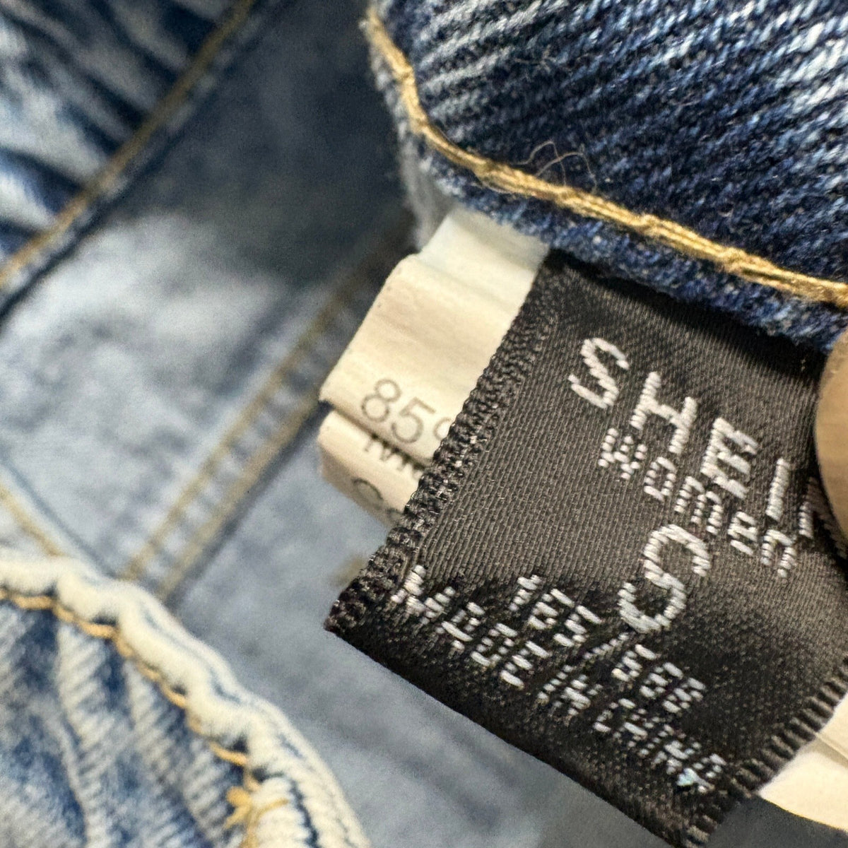 SHEIN Women High Rise Seam Front Straight Leg Jeans Acid Wash Blue Size S 27x28