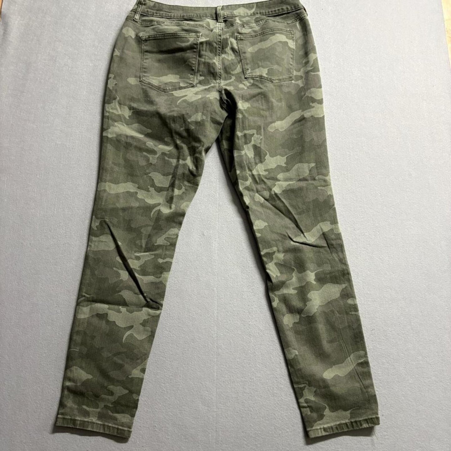 Sonoma Goods For Life Skinny Jeans Womens 16L Green Camo Mid Rise Stretch New