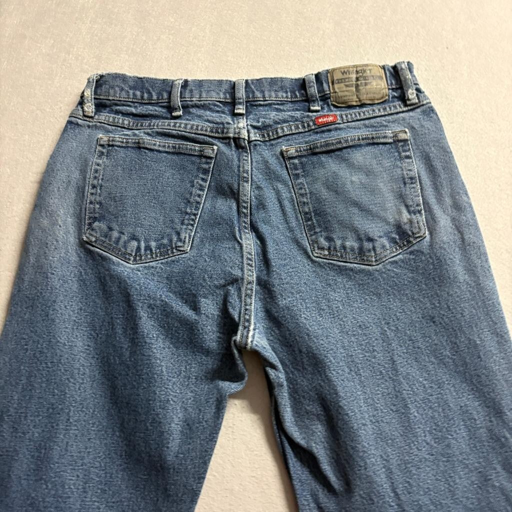 Wrangler Premium Quality Jeans Mens 36x34 Blue Denim Comfort Stretch Straight