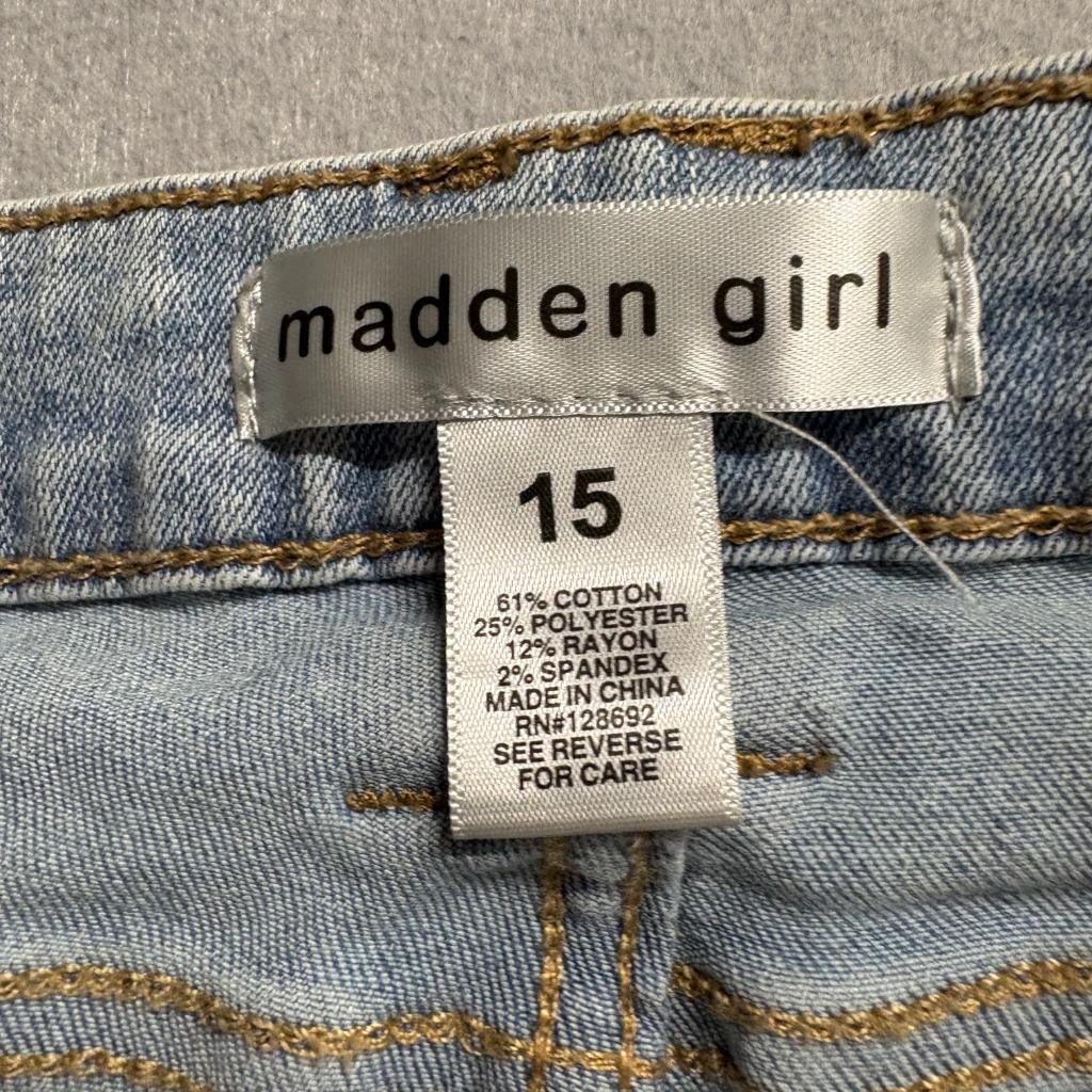 Madden Girl High Rise Bootcut Jeans Womens Size 15 Light Wash Denim Stretch