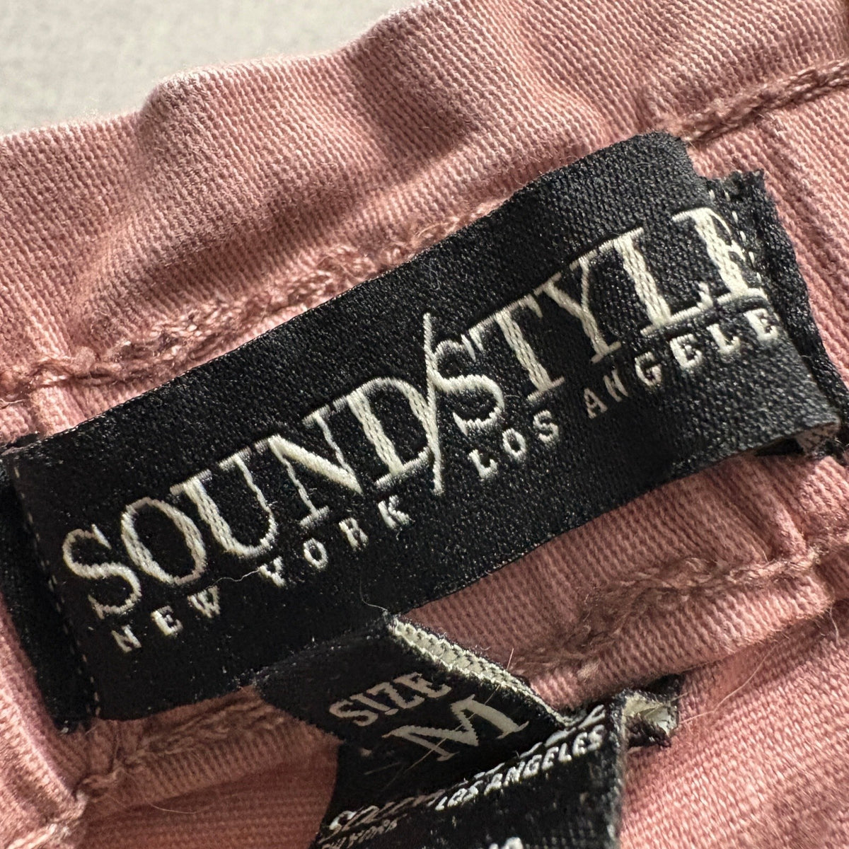 Sound Style Pants Womens Medium Pink Mauve Wide Leg Raw Hem Elastic Waist