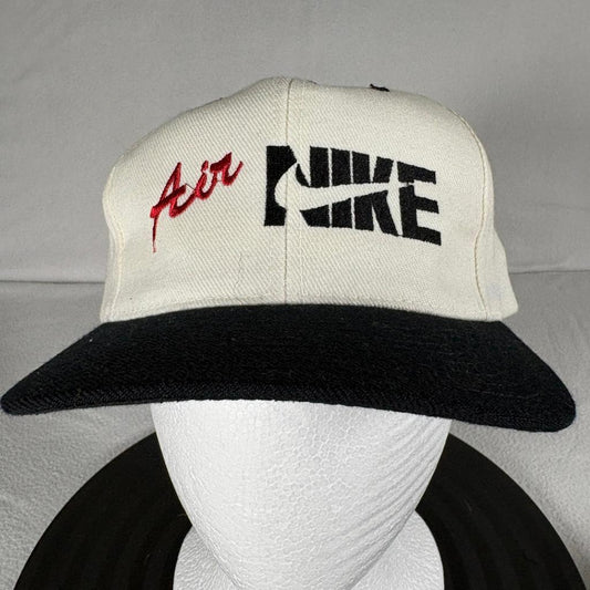 Vintage Nike Air Snapback Hat Kee & Ed Off White Black Wool Blend Cap