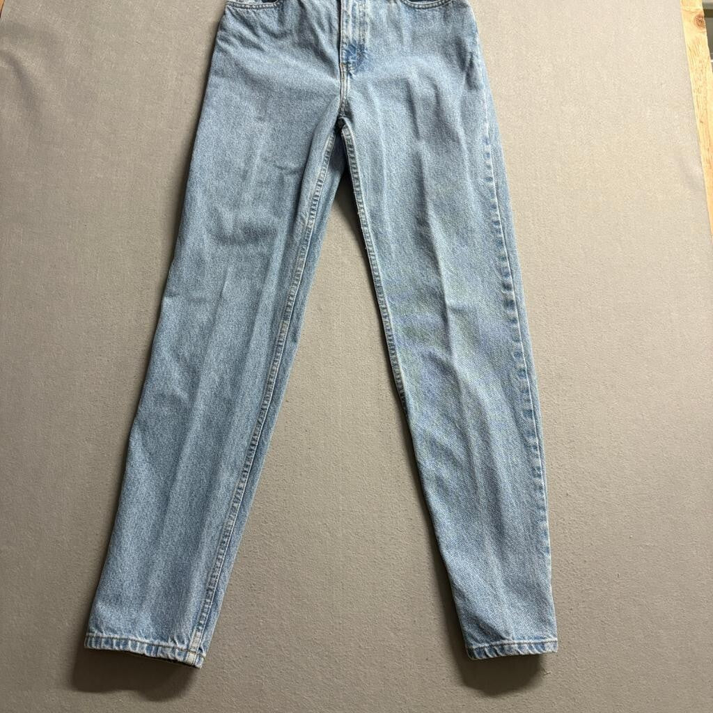 Vintage Faded Glory High Rise Mom Jeans Womens 8 Tall Light Wash 100% Cotton