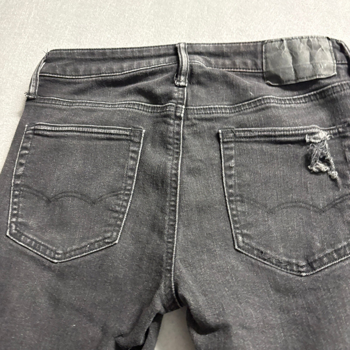 American Eagle Airflex+ Mens Jeans 29x30 Black Distressed Skinny Stretch Denim