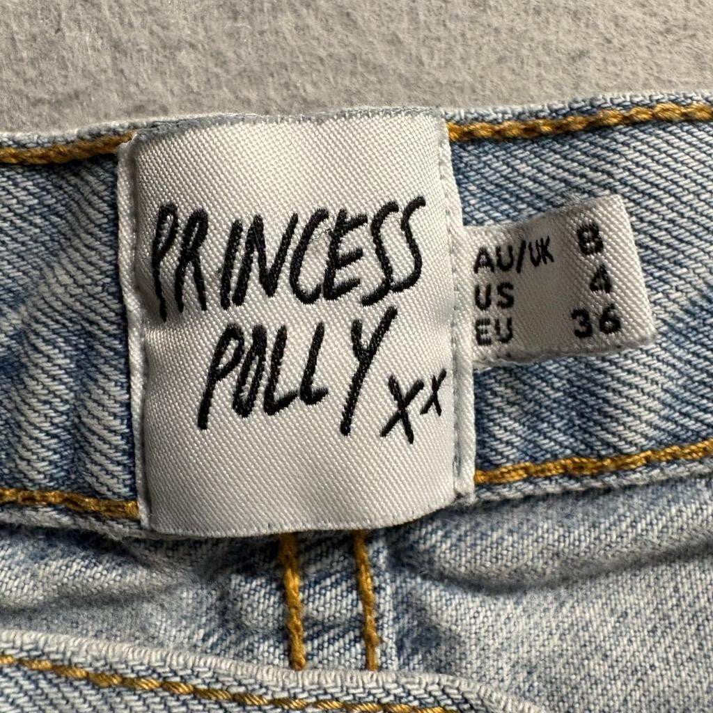 Princess Polly Jeans Womens US 4 Light Wash Blue Denim High Rise Straight Leg