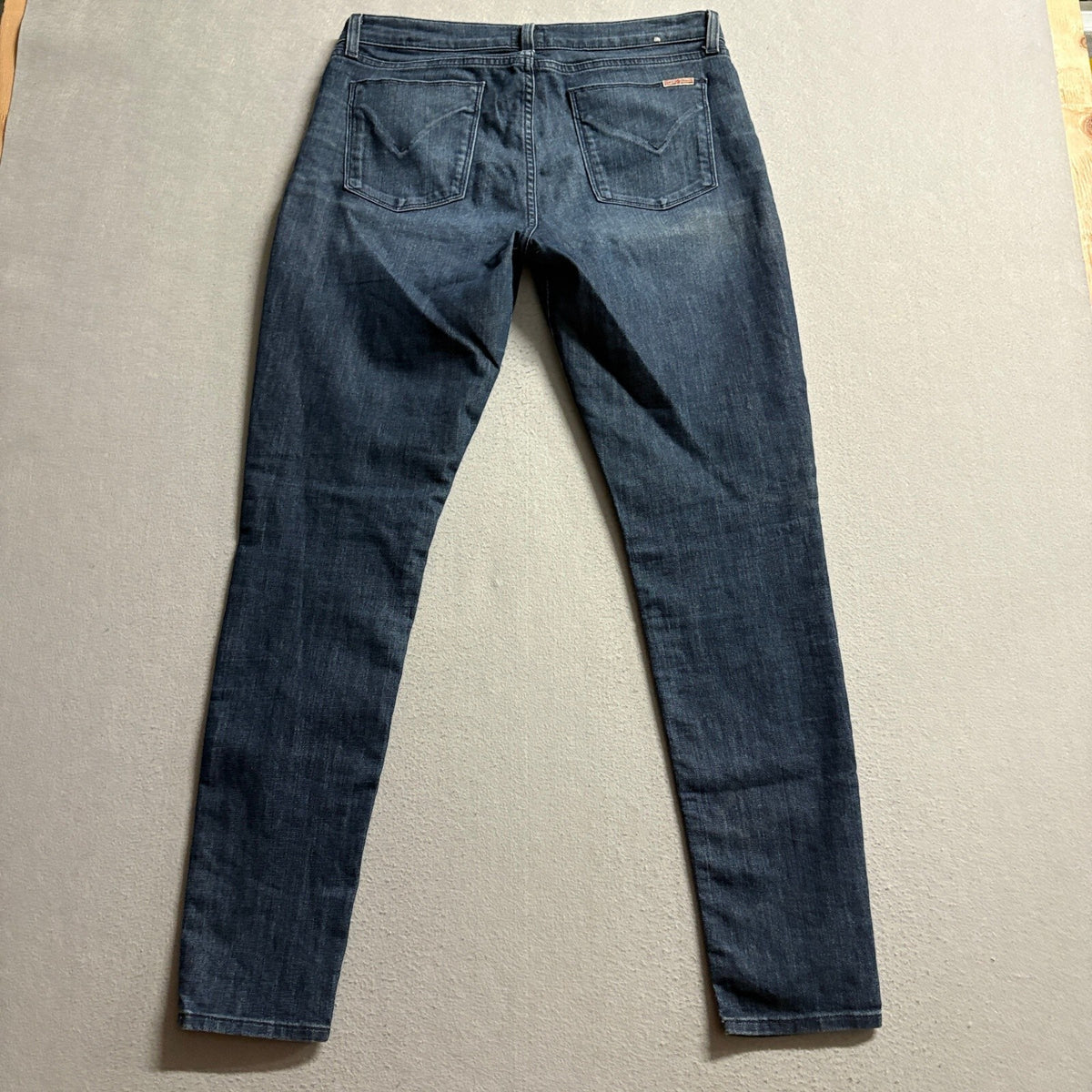 Hudson Jeans Womens 31 Skinny Dark Wash Stretch Denim Blue Pants Cuffed Inseam