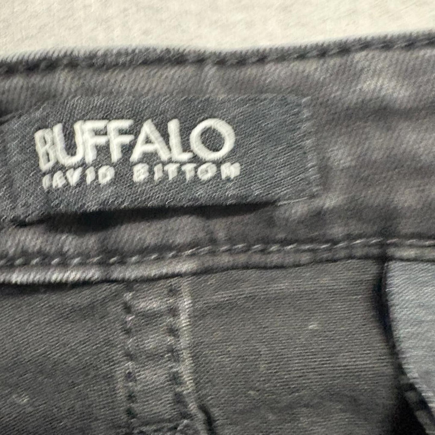 Buffalo David Bitton Jess Jeans Womens 8/29 Black Rip & Repair Mid-Rise Skinny