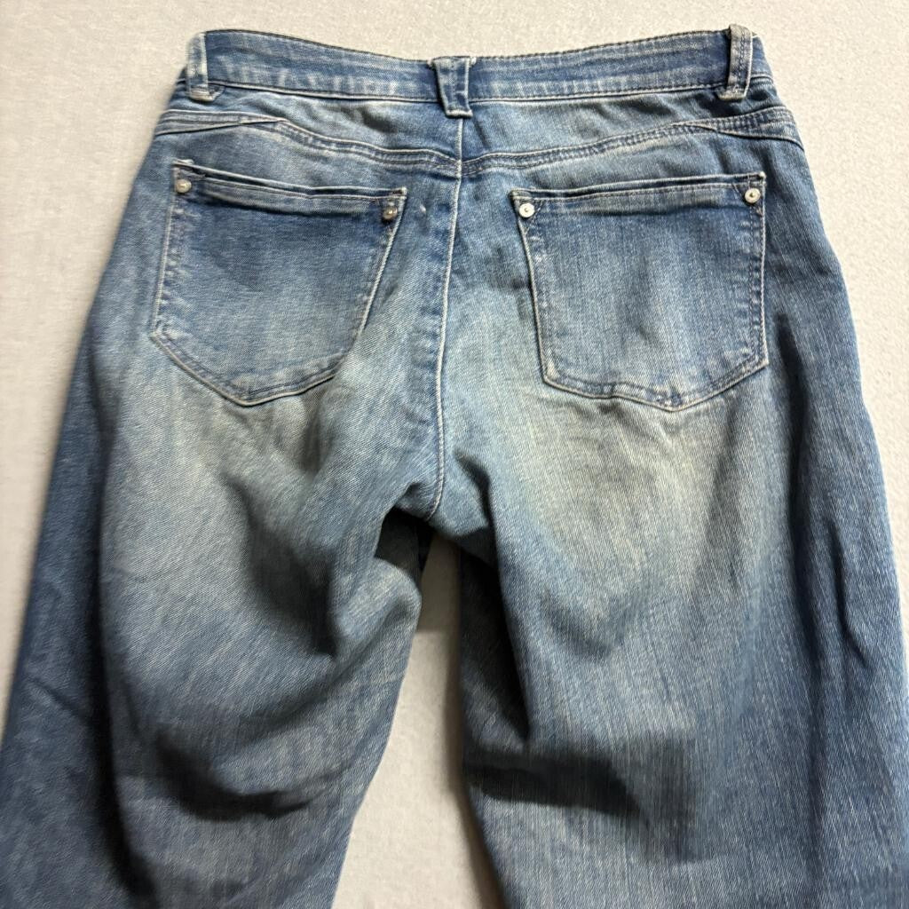 Wit & Wisdom Ab-Solution Straight Leg Jeans Womens Size 2 Blue Raw Hem Stretch