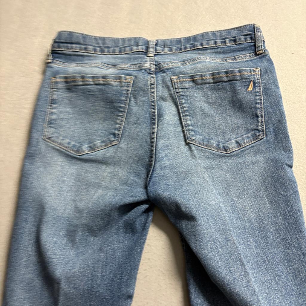 Nautica Jeans Womens Size 4 Blue Denim Stretch Raw Hem Ankle Skinny Jeans