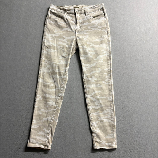 Levi's 720 High Rise Super Skinny Crop Camo Jeans Womens Size 27 Beige Stretch
