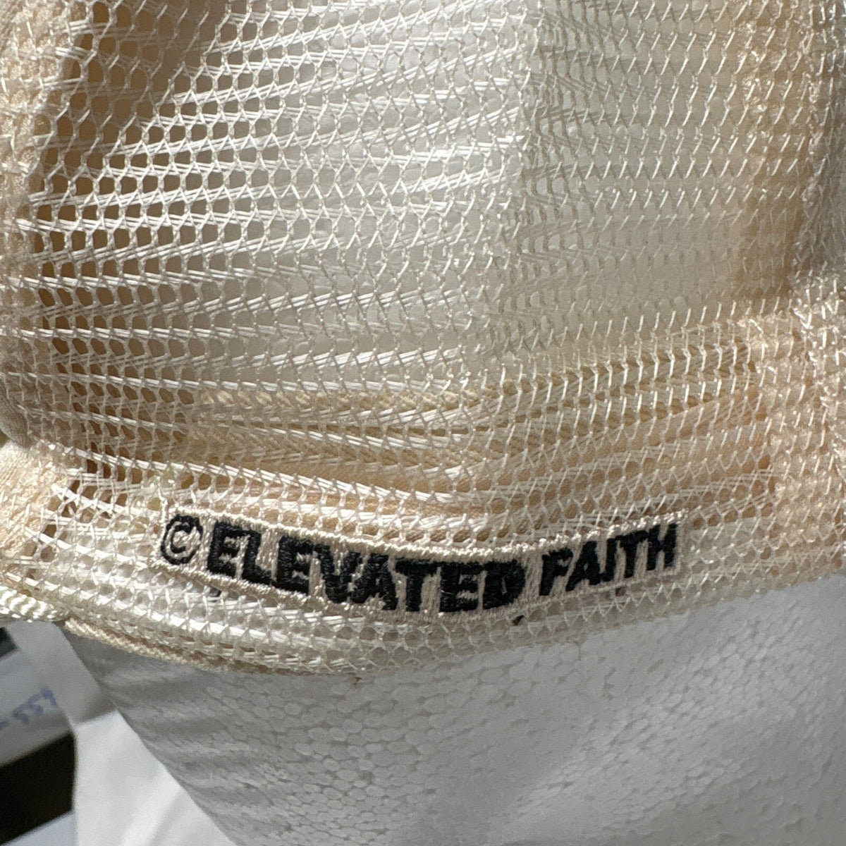 Elevated Faith Choose Joy Smiley Face Cream Mesh Trucker Hat Snapback Cap - Photo 6