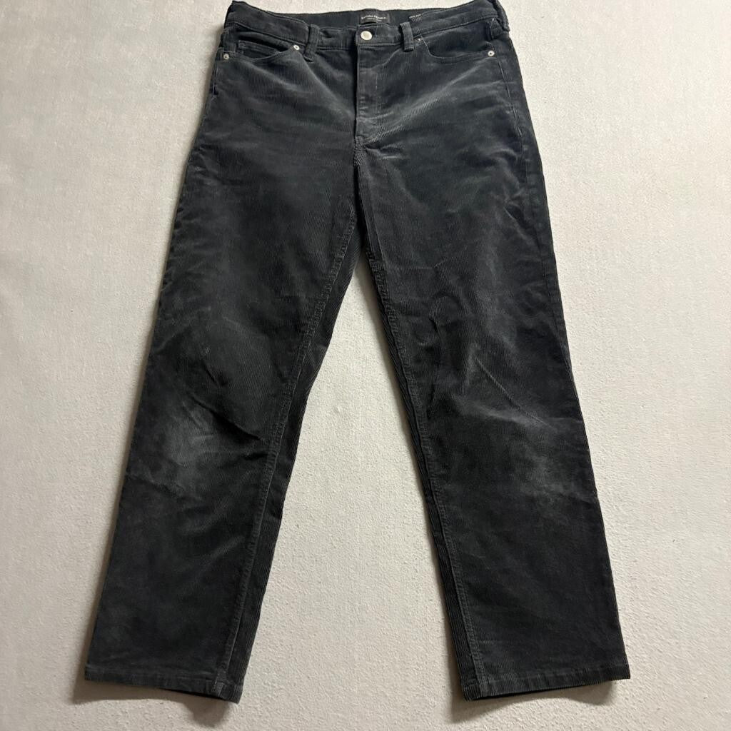Banana Republic Corduroy Pants Womens 29 Charcoal Gray High Rise Straight Leg