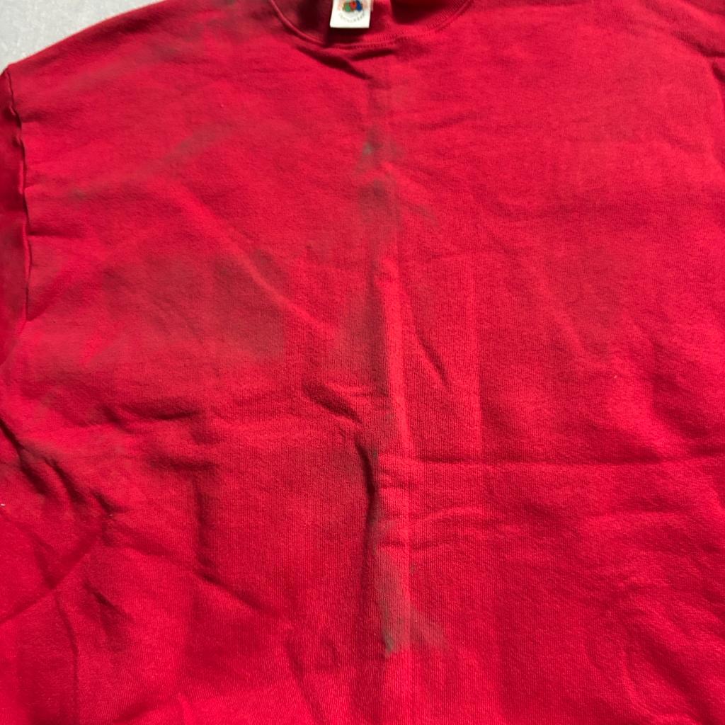 Vintage Fruit of the Loom Sweatshirt Mens XL Red Short Sleeve Blank USA Made