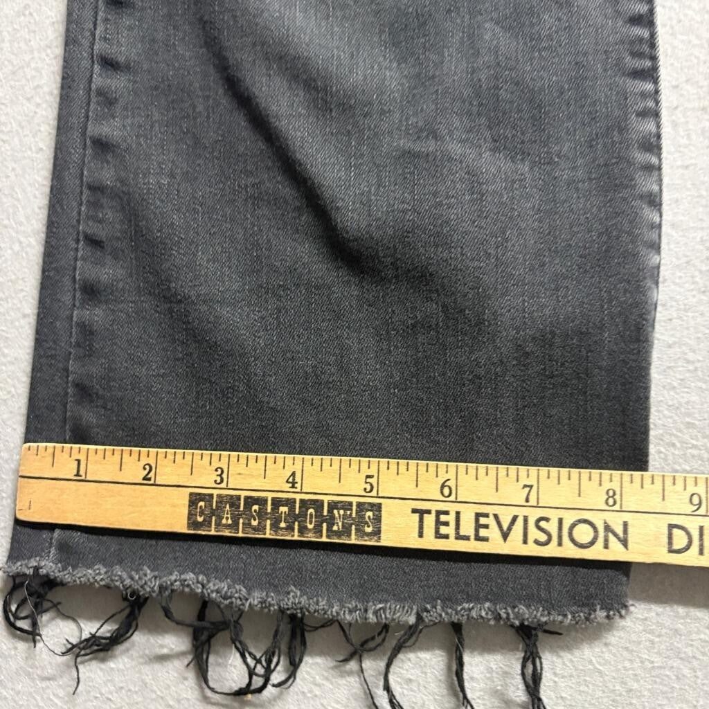 Hidden Jeans Los Angeles Womens 28 Black High Rise Button Fly Raw Hem Flare