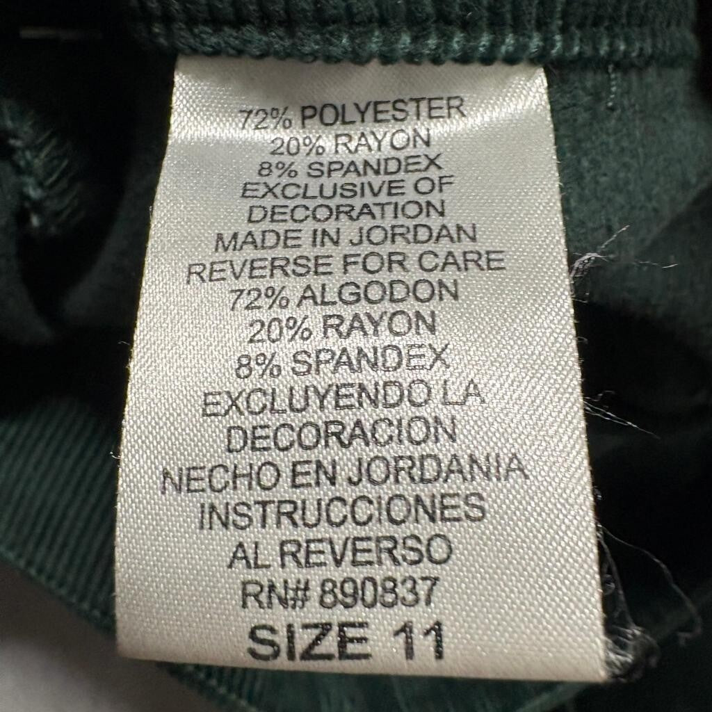 L.E.I. Corduroy Pants Womens 11 Green Flare Leg Low Rise Y2K Stretch Cord