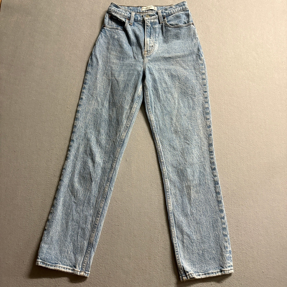 Abercrombie & Fitch Curve Love 90s Straight Ultra High Rise Jeans 25/0S Blue