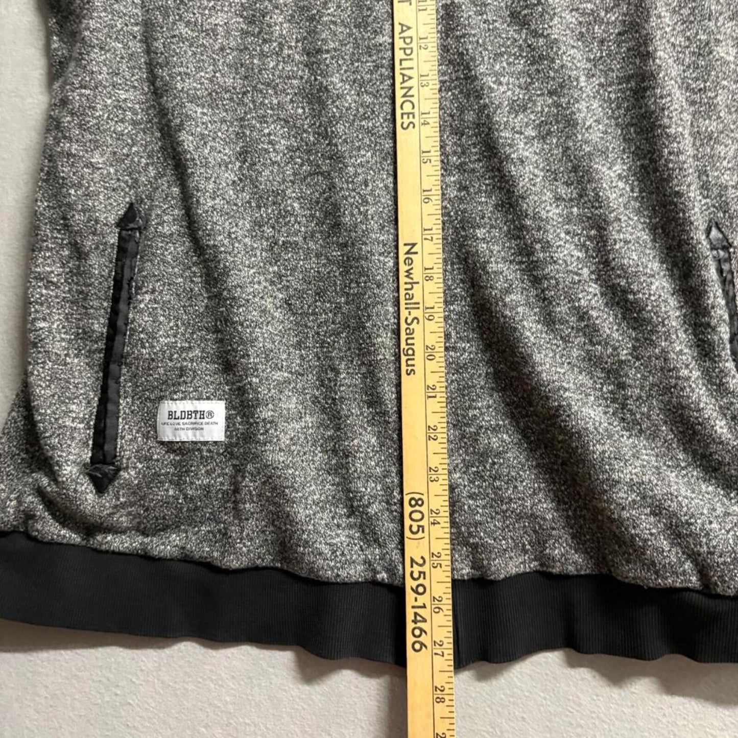 Bloodbath BLDBTH Full Zip Sweatshirt Mens XL Gray Knit Bomber Jacket Streetwear