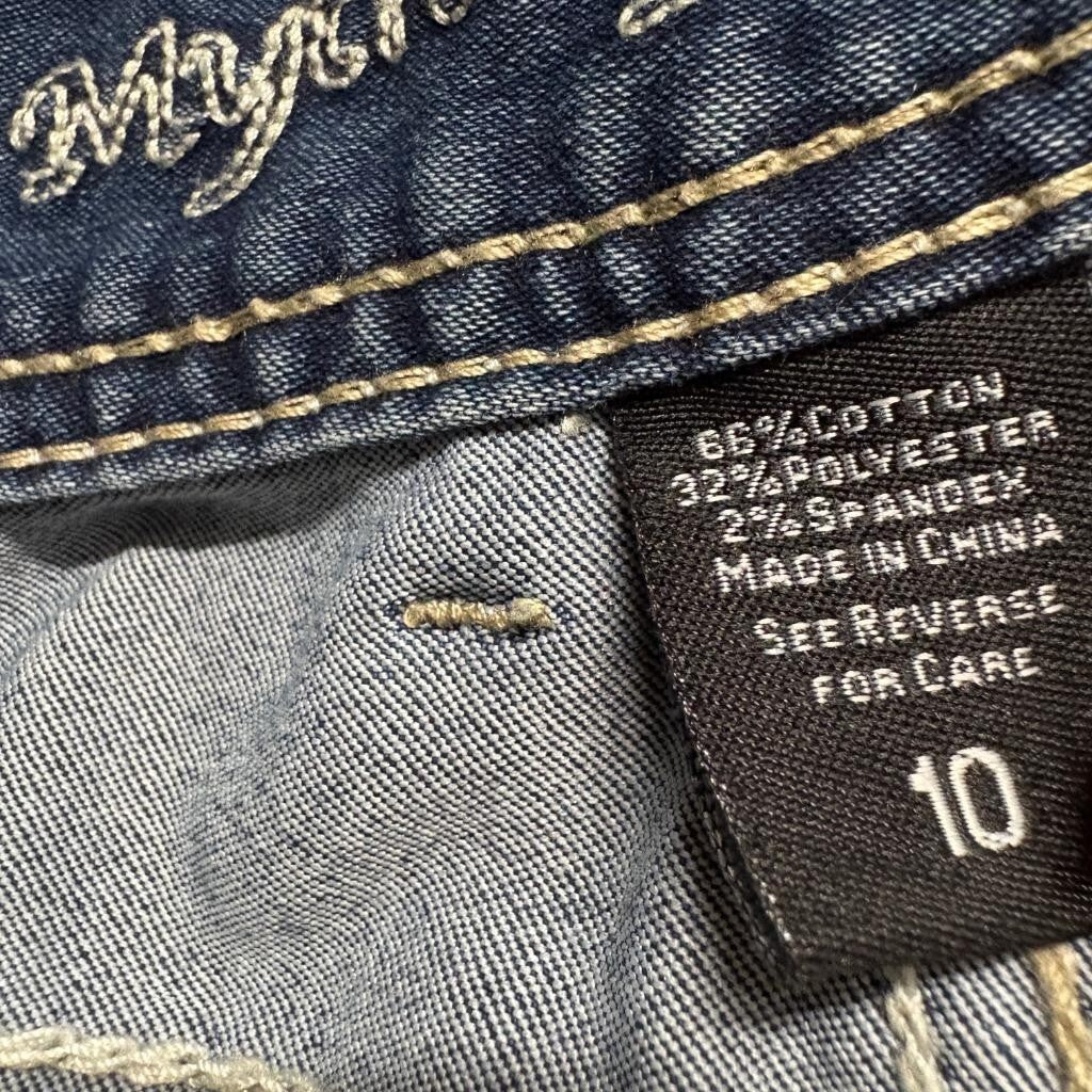 Myth of Jade Skinny Jeans Womens Size 10 Blue Denim Embroidered Pockets Stretch