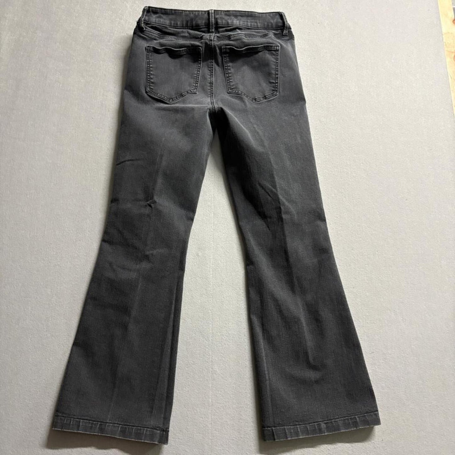 Ann Taylor Curvy Fit Slim Bootcut Jeans Womens 6 Gray Denim Stretch Mid Rise