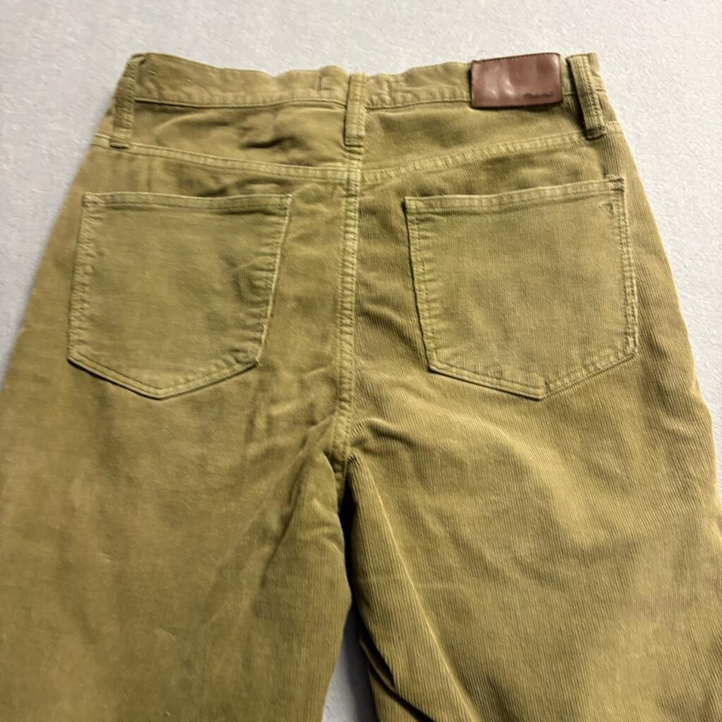 Madewell Classic Straight Jean Corduroy Pants Womens 28 Green Olive High Rise