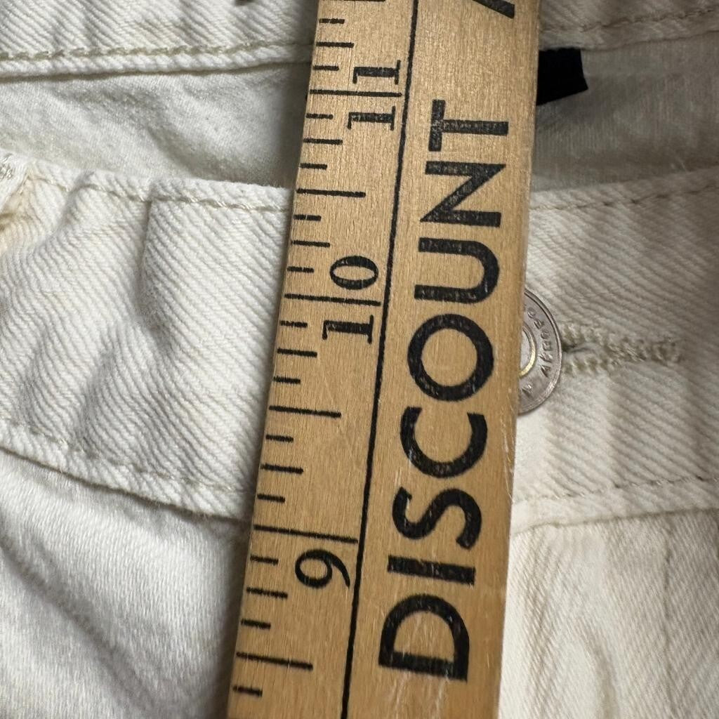 Aeropostale Straight Leg Jeans Mens 32x32 Off White Distressed Denim Pants