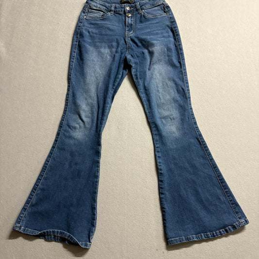 Flying Banana Flare Jeans Womens Size 4S Blue Denim Stretch Bell Bottoms LB-1