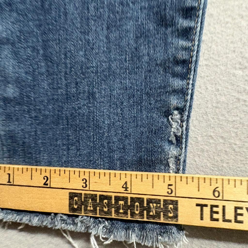 Paige Hoxton Ankle Skinny Jeans Womens Size 27 Blue Denim Raw Hem Stretch