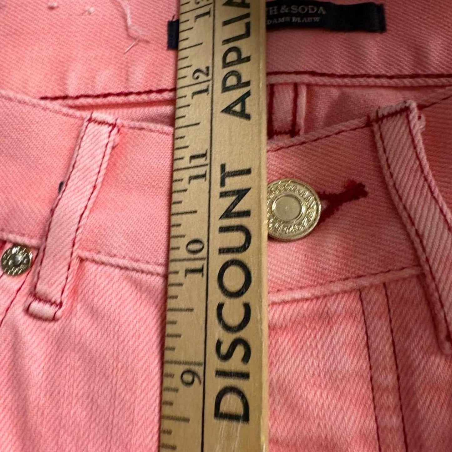 Scotch & Soda Amsterdams Blauw Pink Jeans Womens 26/32 Straight Leg Cotton Denim