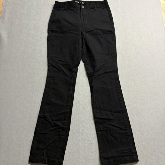 Old Navy Pixie Flare Pants Womens 6 Tall Black Stretch Cotton Blend Chino